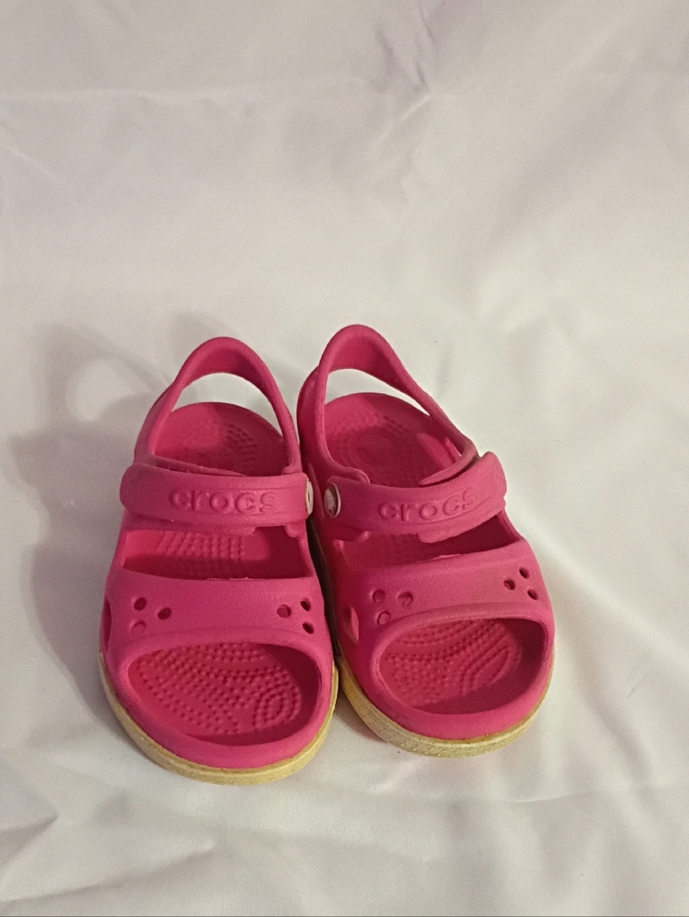 CROCS Kids Bright Pink Dual-Strap Sandals